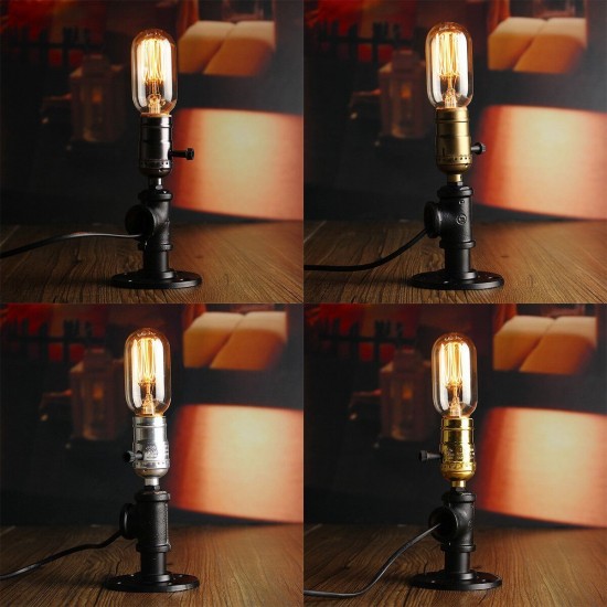 E27 Retro Industrial Vintage Edison Bedside Desk Light Socket Table Reading Lamp Holder With Adapter E27 Retro Industrial Vintage Edison Bedside Desk Light Socket Table Reading Lamp Holder With Adapter