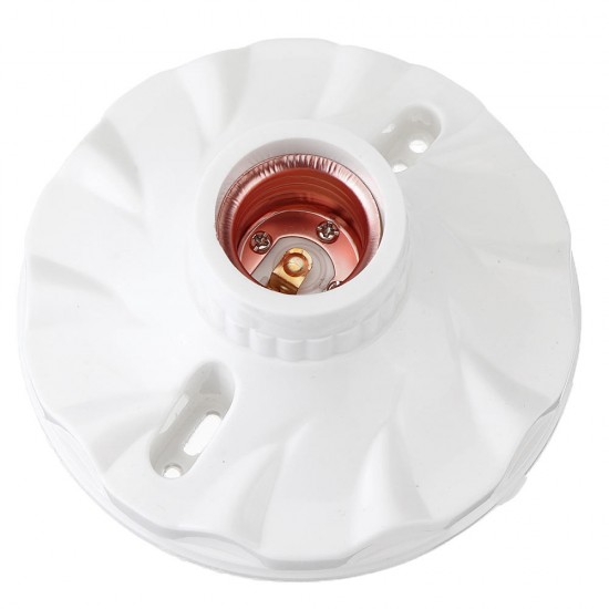 E27 Round Plastic Base Screw Light Socket Lamp Holder Bulb Adapter Flame Retardant Durable Material AC250V E27 Round Plastic Base Screw Light Socket Lamp Holder Bulb Adapter Flame Retardant Durable Material AC250V