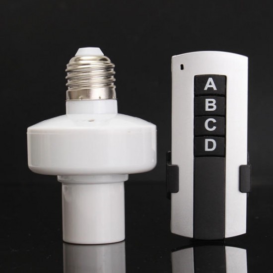 E27 Screw Wireless Remote Control Lamp Bulb Holder Cap Socket Switch
