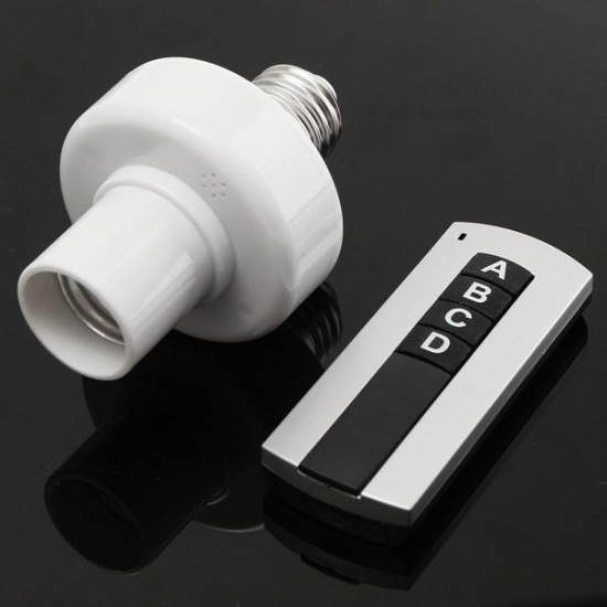 E27 Screw Wireless Remote Control Lamp Bulb Holder Cap Socket Switch