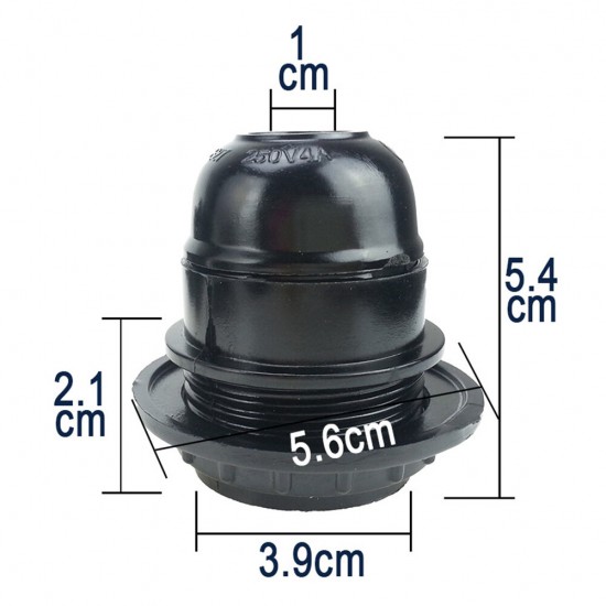 E27 Self-locking Lampholder Pendant Light Socket Bakelite Home Accessory Durable Base Bulb Screw Adapter