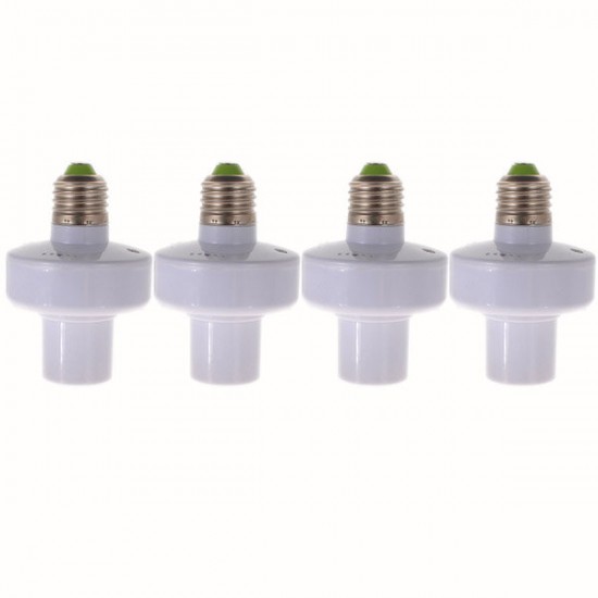 E27 Wireless Remote Control Lamp Holders Set White