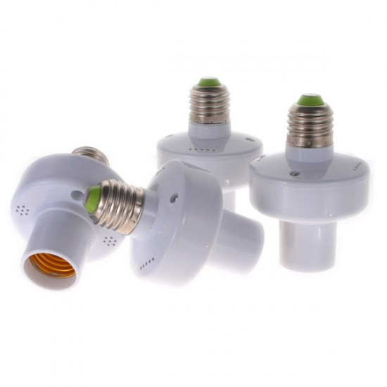 E27 Wireless Remote Control Lamp Holders Set White