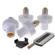 E27 Wireless Remote Control Lamp Holders Set White