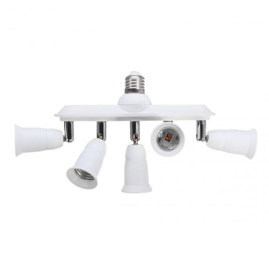 E27 to 5 E27 360° Adjustable Lampholder Bulb Socket Adapter Splitter AC110-230V E27 to 5 E27 360° Adjustable Lampholder Bulb Socket Adapter Splitter AC110-230V