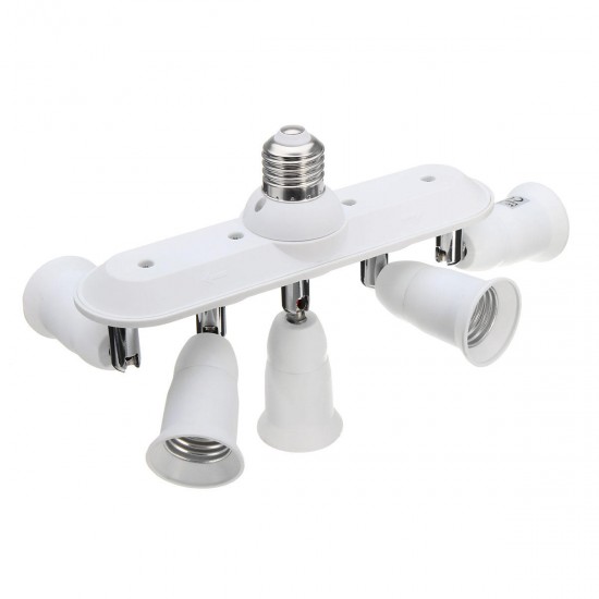 E27 to 5 E27 360° Adjustable Lampholder Bulb Socket Adapter Splitter AC110-230V E27 to 5 E27 360° Adjustable Lampholder Bulb Socket Adapter Splitter AC110-230V
