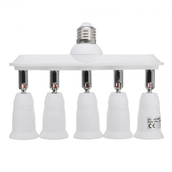 E27 to 5 E27 360° Adjustable Lampholder Bulb Socket Adapter Splitter AC110-230V E27 to 5 E27 360° Adjustable Lampholder Bulb Socket Adapter Splitter AC110-230V