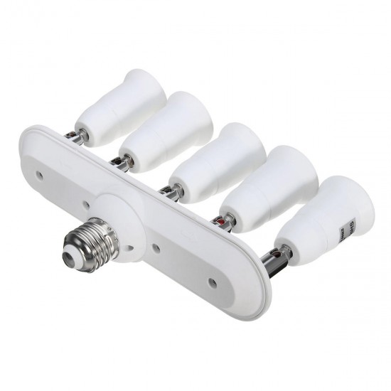 E27 to 5 E27 360° Adjustable Lampholder Bulb Socket Adapter Splitter AC110-230V E27 to 5 E27 360° Adjustable Lampholder Bulb Socket Adapter Splitter AC110-230V