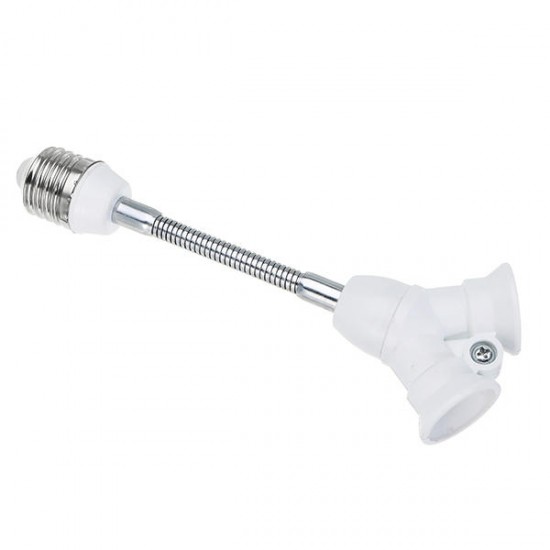 E27 to Two E14 18cm Flexible Extension LED Bulb Lamp Holder Converters Adapter Socket AC100-230V E27 to Two E14 18cm Flexible Extension LED Bulb Lamp Holder Converters Adapter Socket AC100-230V