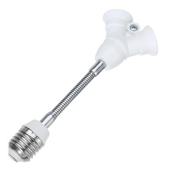 E27 to Two E14 18cm Flexible Extension LED Bulb Lamp Holder Converters Adapter Socket AC100-230V E27 to Two E14 18cm Flexible Extension LED Bulb Lamp Holder Converters Adapter Socket AC100-230V