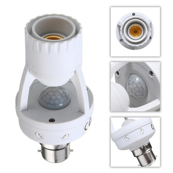E27/B22 to E14/E27 PIR Motion Sensor Socket Light Bulb Adapter Lamp Holder AC110-240V E27/B22 to E14/E27 PIR Motion Sensor Socket Light Bulb Adapter Lamp Holder AC110-240V