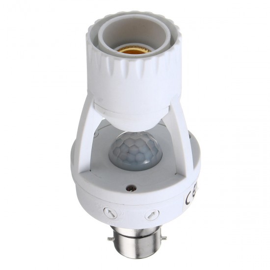 E27/B22 to E14/E27 PIR Motion Sensor Socket Light Bulb Adapter Lamp Holder AC110-240V