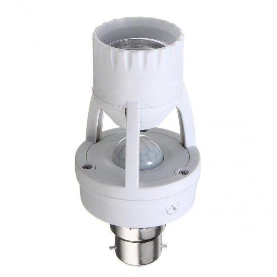 E27/B22 to E14/E27 PIR Motion Sensor Socket Light Bulb Adapter Lamp Holder AC110-240V