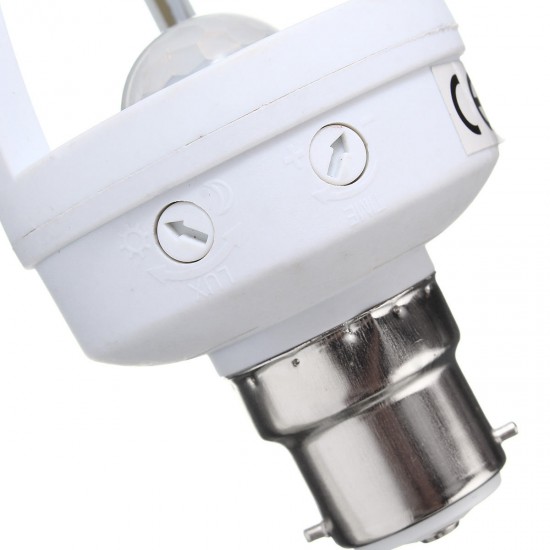 E27/B22 to E14/E27 PIR Motion Sensor Socket Light Bulb Adapter Lamp Holder AC110-240V