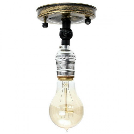 E27/E26 Edison Vintage Light Bulb Socket Silver/Golden/Green Patina/Black Holder 110-240V