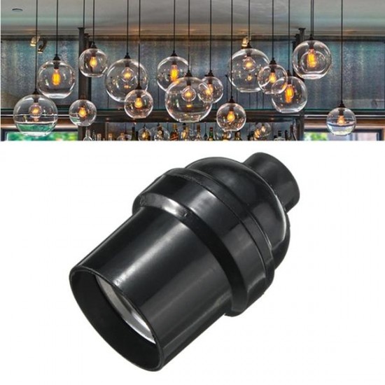 E27/E26 Light Bulb Lamp Holder Pendant Edison Screw Cap Socket Vintage Black 4A