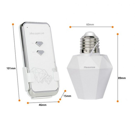 E27 Lamp Holder Wireless Remote Control Bulb Adapter One Way Light Socket AC220V
