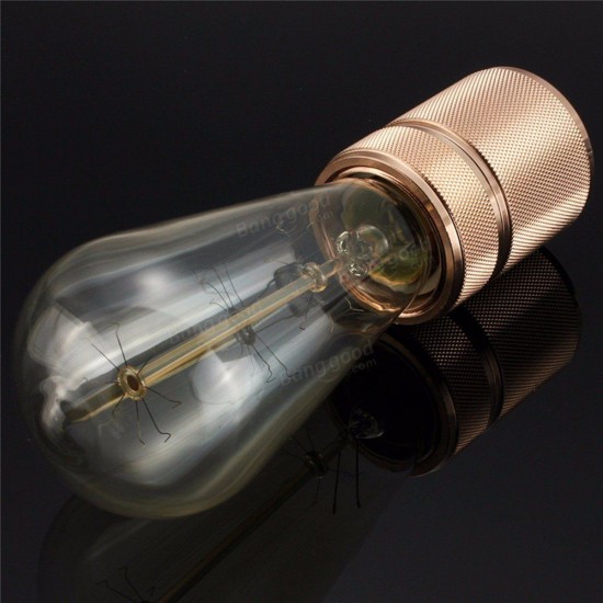 E27 E26 Edison Retro Light Socket Keyless Vintage Industrial Lamps Pendants Golden Holder E27 E26 Edison Retro Light Socket Keyless Vintage Industrial Lamps Pendants Golden Holder