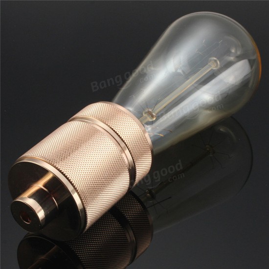 E27 E26 Edison Retro Light Socket Keyless Vintage Industrial Lamps Pendants Golden Holder