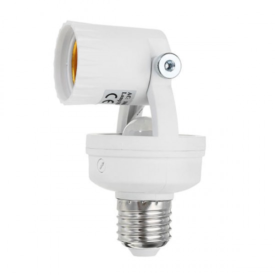 AC100-240V 60W E27 to E27 Rotatable Infrared PIR Motion Sensor Bulb Socket Lampholder