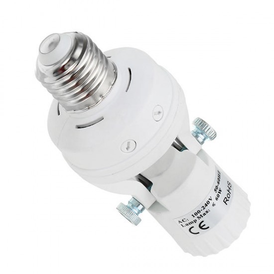 AC100-240V 60W E27 to E27 Rotatable Infrared PIR Motion Sensor Bulb Socket Lampholder