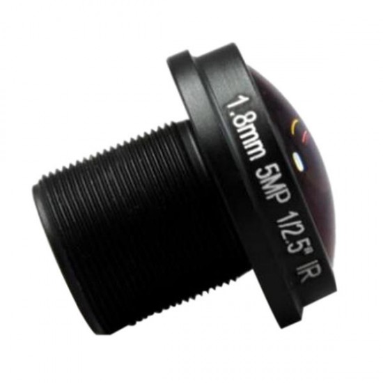 HD Fisheye CCTV Lens 5MP 1.8mm M12*0.5 Mount 1/2.5 F2.0 180 Degree for Video Surveillance Camera