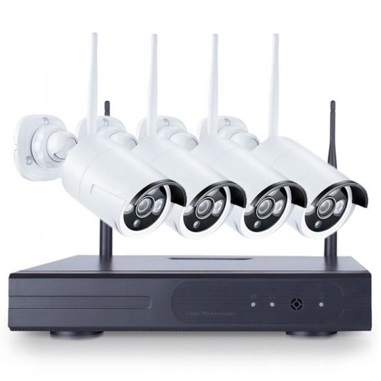 4PCS 4CH CCTV Wireless 960P NVR DVR 1.3MP IR Outdoor P2P Wifi IP Security Camera Video Surveillance