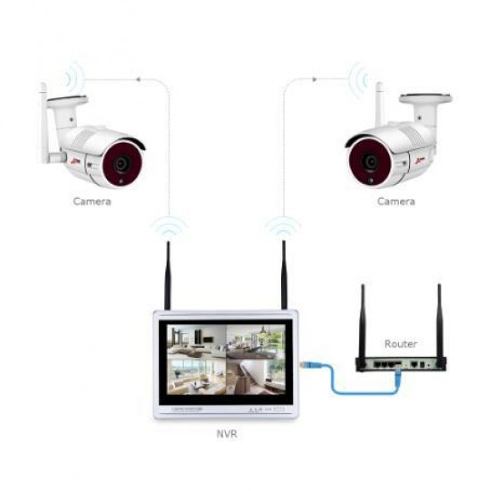 1080P 8CH Wireless Audio Record Surveillance Camera System IP Camera Outdoor Night Vision CCTV Security Camera System