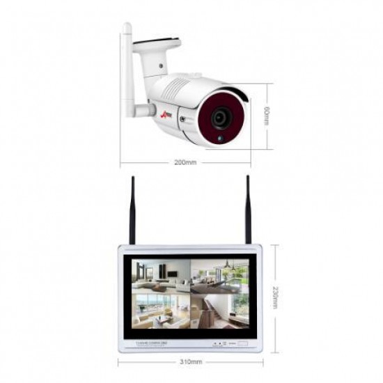 1080P 8CH Wireless Audio Record Surveillance Camera System IP Camera Outdoor Night Vision CCTV Security Camera System