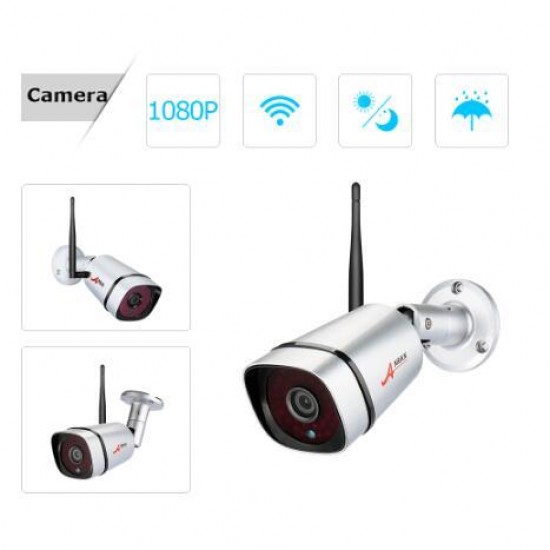 AR-K08W2H-S360 8CH NVR 1080P HD Wireless NVR CCTV P2P Outdoor+Indoor Weatherproof Night-Vision WIFI Security Camera System