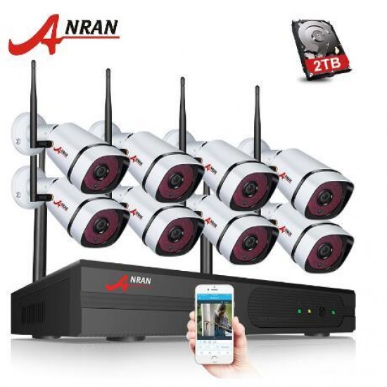 AR-K08W2H-S360 8CH NVR 1080P HD Wireless NVR CCTV P2P Outdoor+Indoor Weatherproof Night-Vision WIFI Security Camera System AR-K08W2H-S360 8CH NVR 1080P HD Wireless NVR CCTV P2P Outdoor+Indoor Weatherproof Night-Vision WIFI Security Camera System