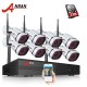 AR-K08W2H-S360 8CH NVR 1080P HD Wireless NVR CCTV P2P Outdoor+Indoor Weatherproof Night-Vision WIFI Security Camera System