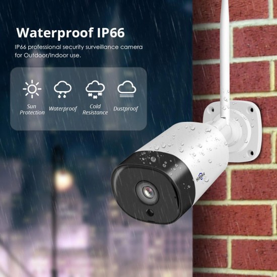 4HB312 8CH 1080P Wireless CCTV Security System 2MP IR Outdoor Audio Recorrd IP Camera Waterproof Wifi NVR Kit Video Surveillance