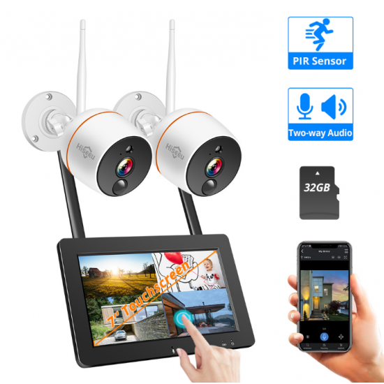 7V-2HB412 White 2MP Wireless Network Camera System Set