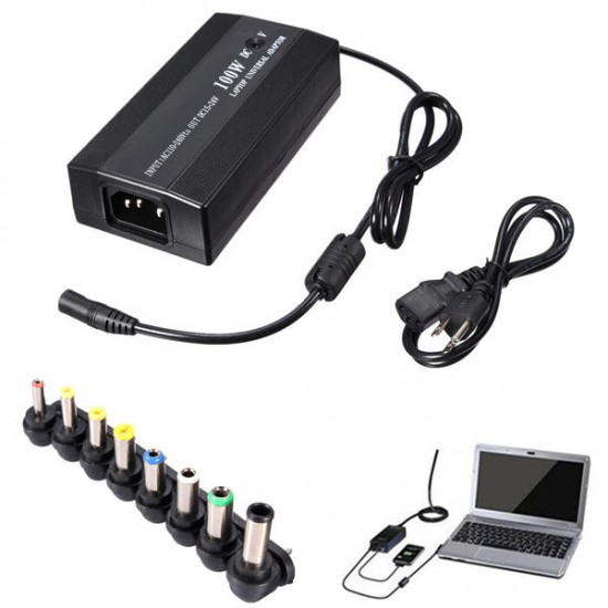 100W Universal AC DC Power Charger Adapter With USB Port & DC Car Plug