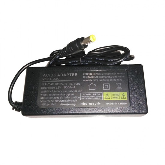 12V5000mA AC 100V-240V Converter Adapter DC 12V 5A 5000mA Power Supply EU Plug 5.5mm x 2.1mm for LED CCTV For CCTV Camera