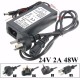 5.5mm x 2.5mmAC 100-240V to DC 24V 2A Switching Power Supply Adapter Transformer