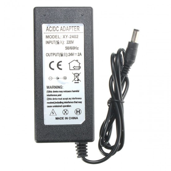 5.5mm x 2.5mmAC 100-240V to DC 24V 2A Switching Power Supply Adapter Transformer