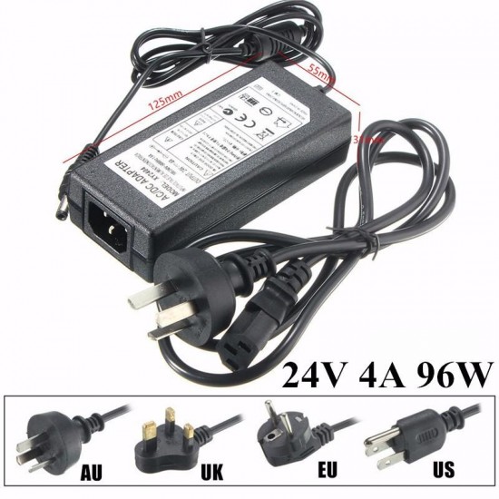 5.5mm x 2.5mmAC 100-240V to DC 24V 4A Switching Power Supply Adapter Transformer 5.5mm x 2.5mmAC 100-240V to DC 24V 4A Switching Power Supply Adapter Transformer