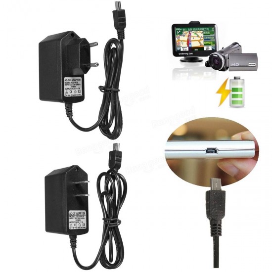 5V 1A Mini USB Wall Charger AC Power Supply Adapter EU/US Plug for GPS MP3 Radio Speaker Camera etc