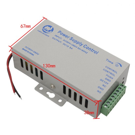 AC 110-220V Input DC 12V 5A Output Access Control Power Supply for Door RFID Fingerprint Access Control Machine Device