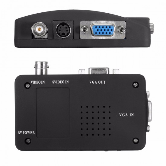BNC S Video VGA to Laptop Computer PC VGA Monitor Converter Adapter Box 1080P BNC S Video VGA to Laptop Computer PC VGA Monitor Converter Adapter Box 1080P