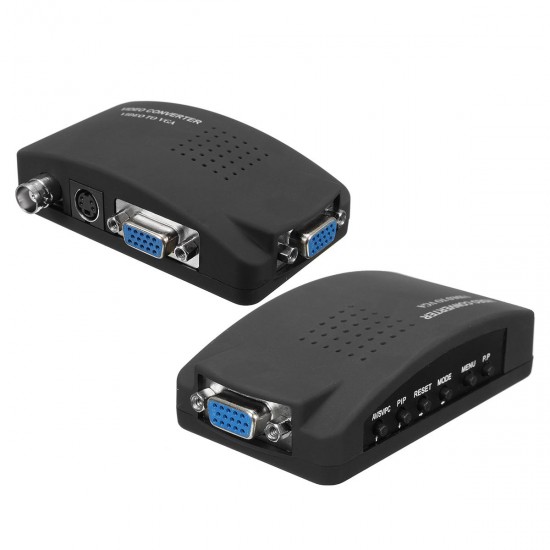 BNC S Video VGA to Laptop Computer PC VGA Monitor Converter Adapter Box 1080P BNC S Video VGA to Laptop Computer PC VGA Monitor Converter Adapter Box 1080P