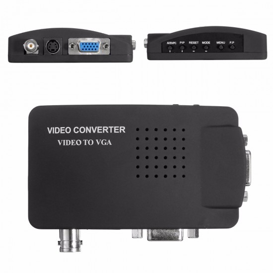 BNC S Video VGA to Laptop Computer PC VGA Monitor Converter Adapter Box 1080P BNC S Video VGA to Laptop Computer PC VGA Monitor Converter Adapter Box 1080P
