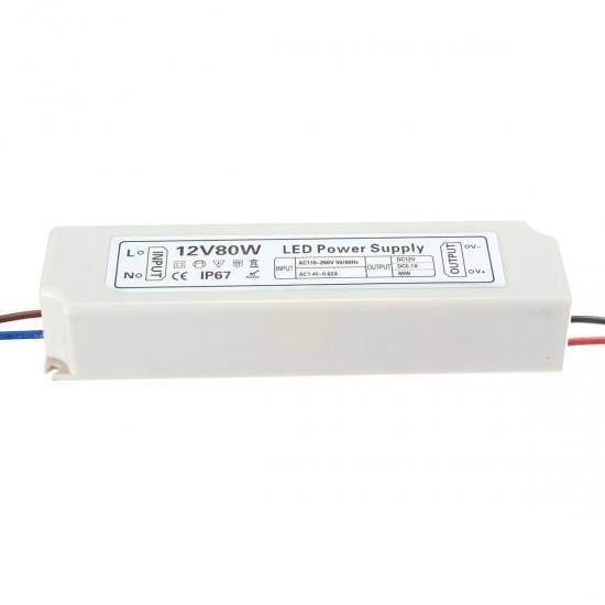 IP67 80W AC100-264V To DC12V Switching Power Supply Driver Adapter