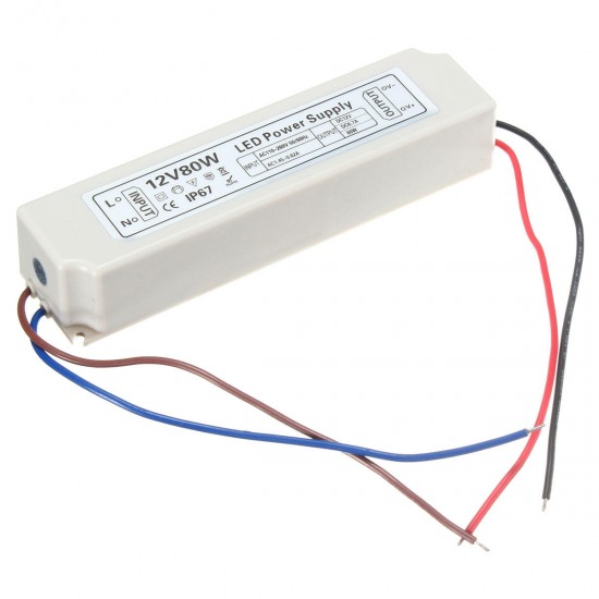 IP67 80W AC100-264V To DC12V Switching Power Supply Driver Adapter IP67 80W AC100-264V To DC12V Switching Power Supply Driver Adapter