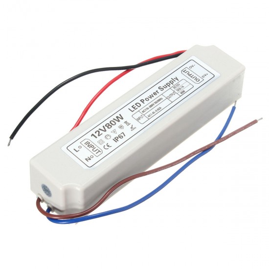 IP67 80W AC100-264V To DC12V Switching Power Supply Driver Adapter IP67 80W AC100-264V To DC12V Switching Power Supply Driver Adapter