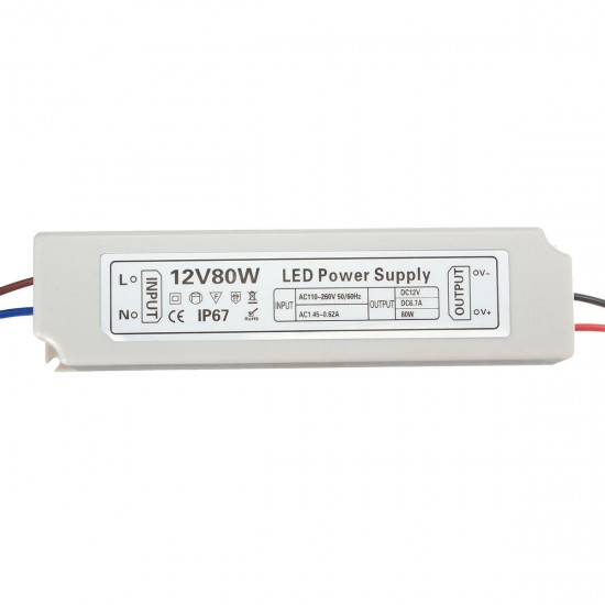 IP67 80W AC100-264V To DC12V Switching Power Supply Driver Adapter IP67 80W AC100-264V To DC12V Switching Power Supply Driver Adapter