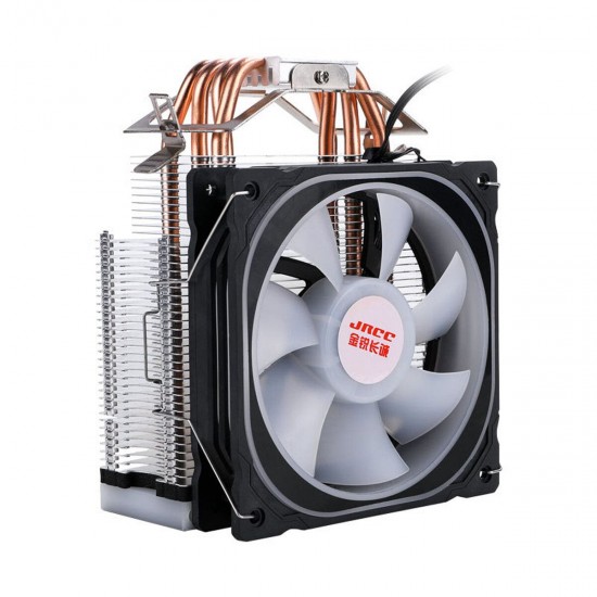 12CM 1300RPM 4 Copper Tube RGB Color Change CPU Cooling Fan Intelligent Speed Regulation