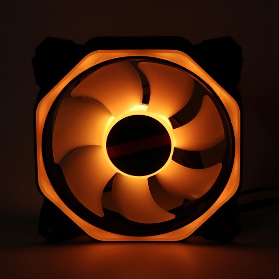 12CM 3 Pin 1 Fan 12 Modes Adjustable Colorful RGB LED Silent Computer Case Cooling Fan